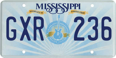 MS license plate GXR236