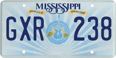 MS license plate GXR238