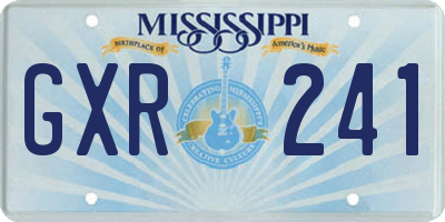 MS license plate GXR241