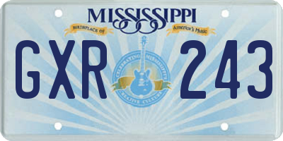 MS license plate GXR243