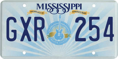 MS license plate GXR254