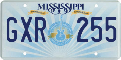 MS license plate GXR255