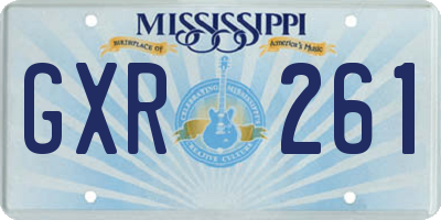 MS license plate GXR261