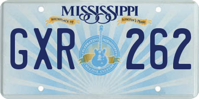 MS license plate GXR262