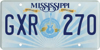 MS license plate GXR270