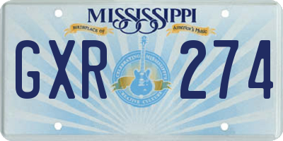 MS license plate GXR274