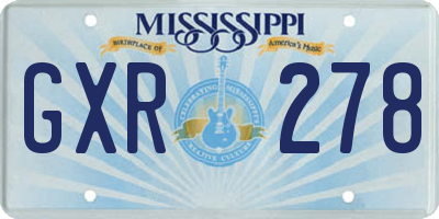 MS license plate GXR278