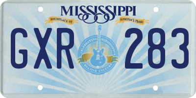 MS license plate GXR283