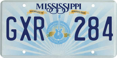 MS license plate GXR284