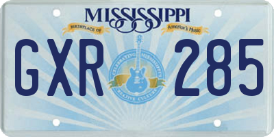 MS license plate GXR285