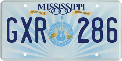 MS license plate GXR286