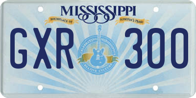 MS license plate GXR300