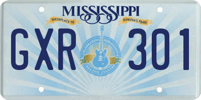 MS license plate GXR301