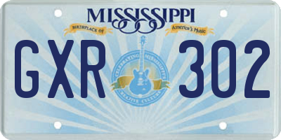 MS license plate GXR302