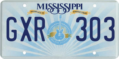 MS license plate GXR303