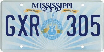 MS license plate GXR305