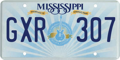MS license plate GXR307