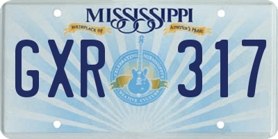 MS license plate GXR317