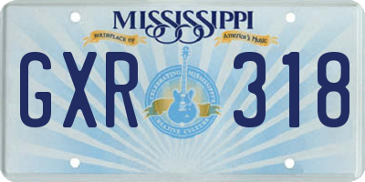 MS license plate GXR318