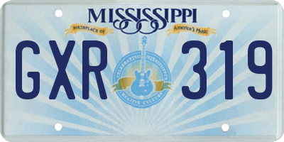 MS license plate GXR319