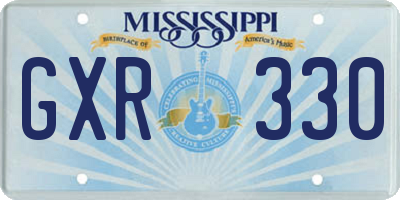 MS license plate GXR330
