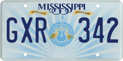 MS license plate GXR342