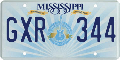 MS license plate GXR344