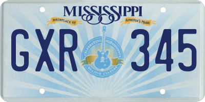 MS license plate GXR345