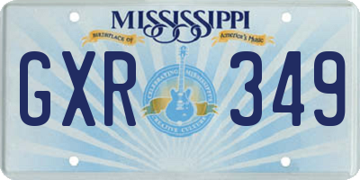 MS license plate GXR349