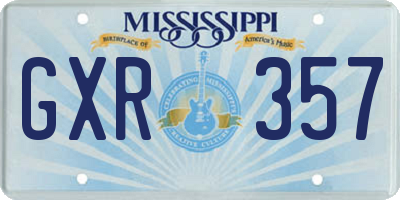 MS license plate GXR357