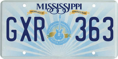 MS license plate GXR363