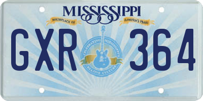 MS license plate GXR364