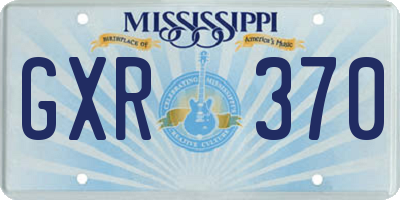 MS license plate GXR370