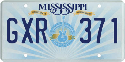MS license plate GXR371
