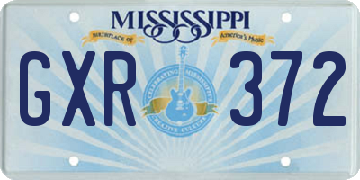 MS license plate GXR372