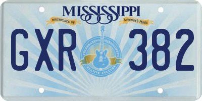 MS license plate GXR382