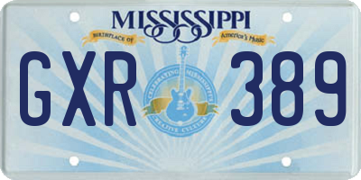 MS license plate GXR389