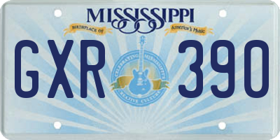 MS license plate GXR390
