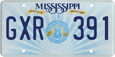 MS license plate GXR391
