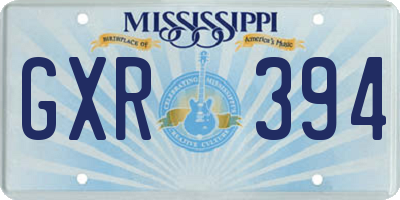 MS license plate GXR394