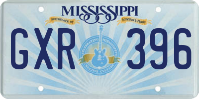 MS license plate GXR396