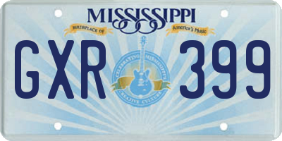 MS license plate GXR399