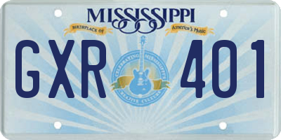 MS license plate GXR401
