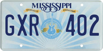 MS license plate GXR402