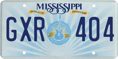 MS license plate GXR404