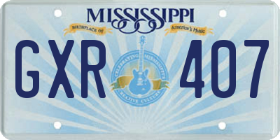 MS license plate GXR407