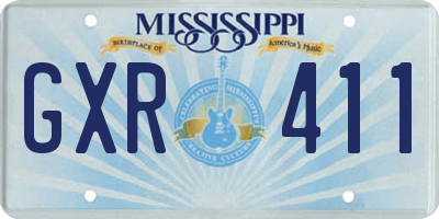 MS license plate GXR411