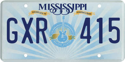 MS license plate GXR415