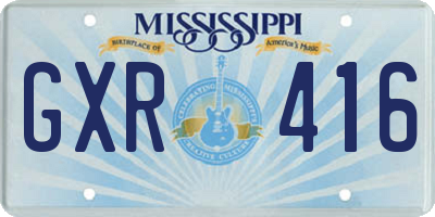 MS license plate GXR416
