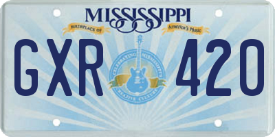 MS license plate GXR420